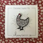 Elan Pottery Transfers Chicken Enamel Pin