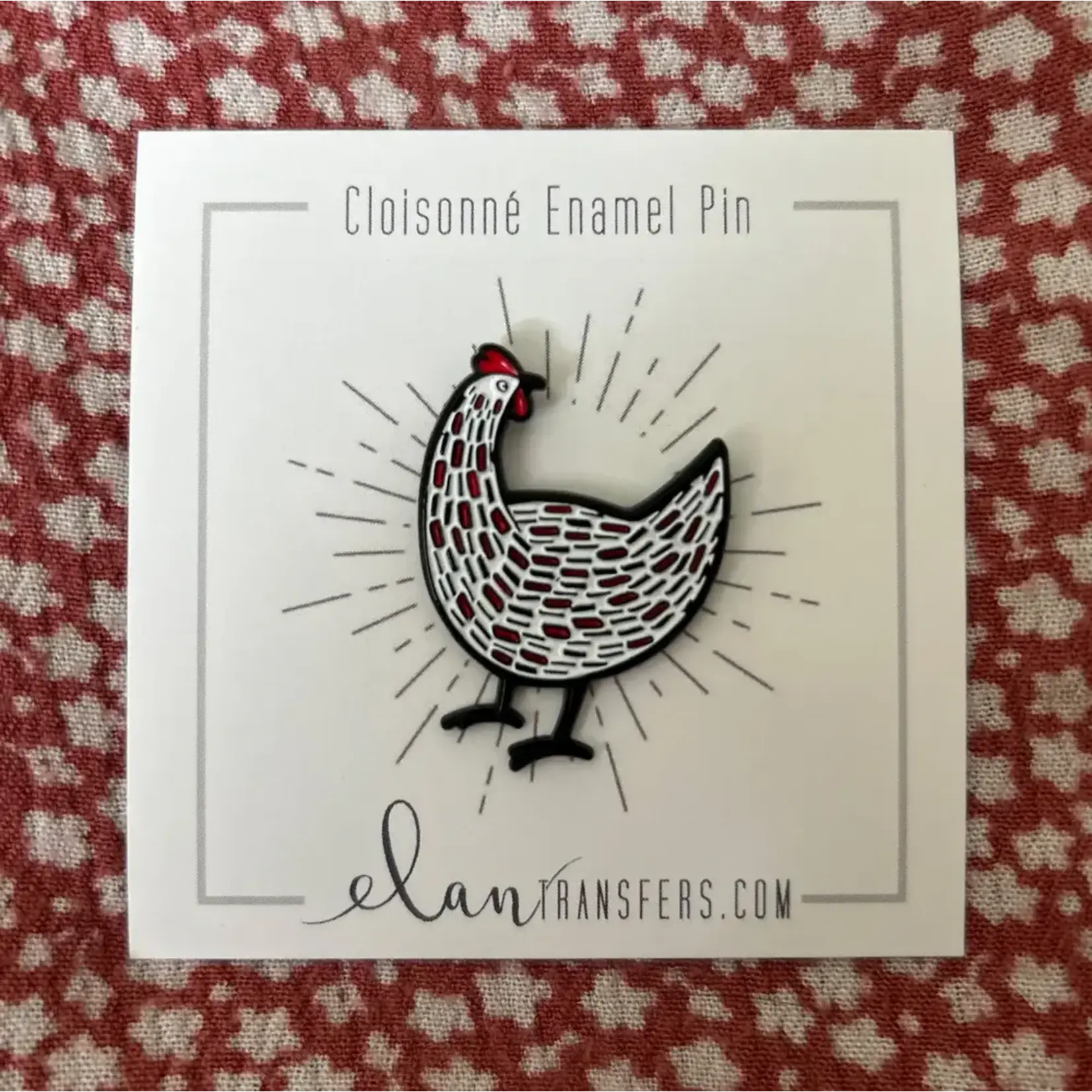 Elan Pottery Transfers Chicken Enamel Pin