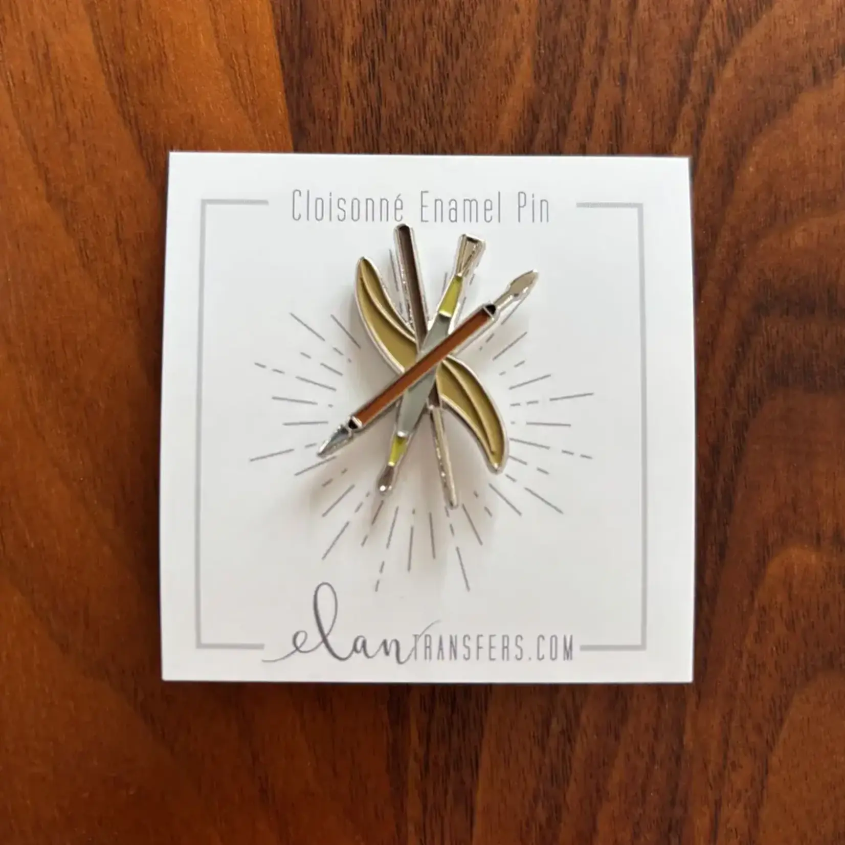 Elan Pottery Transfers Wooden Tools Enamel Pin