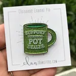 Elan Pottery Transfers Enamel Pin Support Your Local Pot Dealer