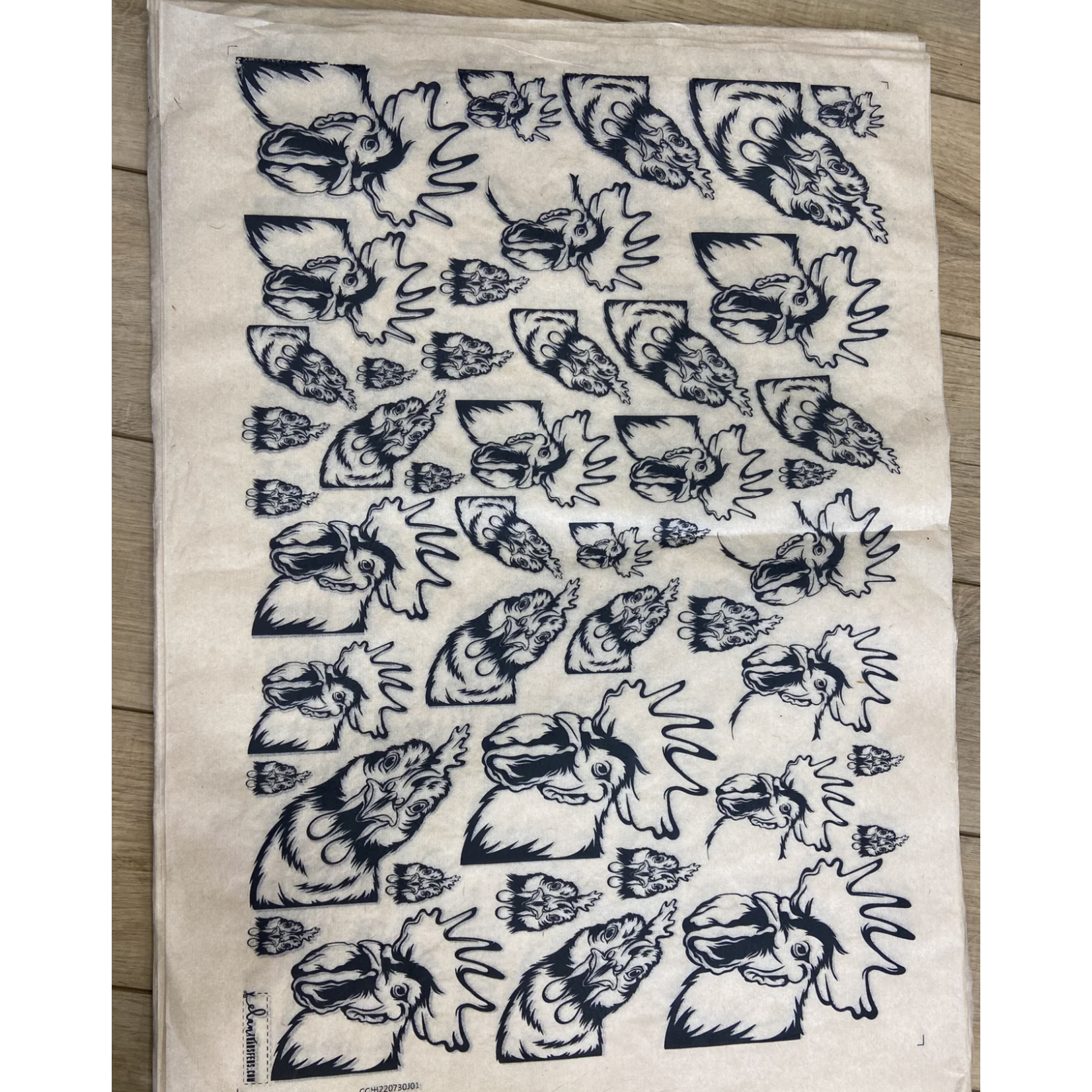 Elan Pottery Transfers Underglaze Transfer EP- Chicken Peeking - Black