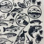 Elan Pottery Transfers Fly Fishing Underglaze Transfer - Black