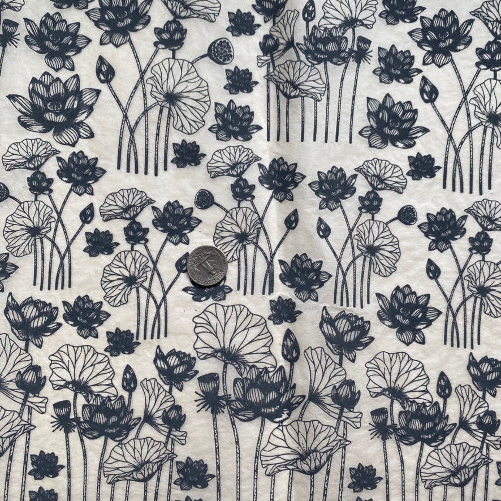 Elan Pottery Transfers Lotus Flowers Underglaze Transfer - Black