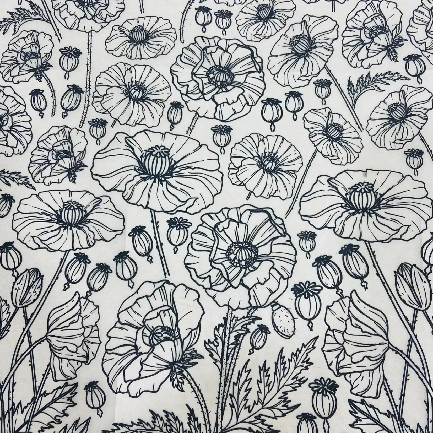 Elan Pottery Transfers Poppies Underglaze Transfer - Black