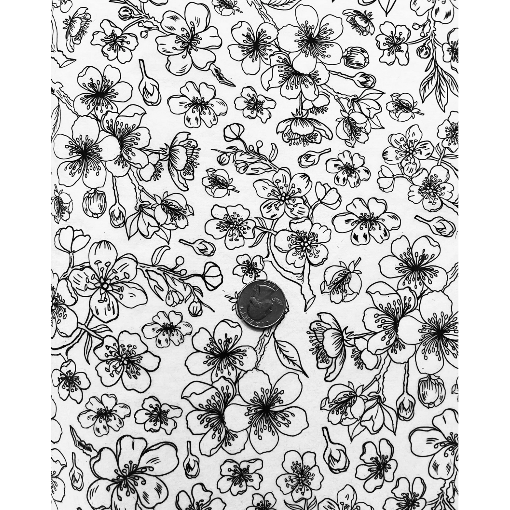 Elan Pottery Transfers Cherry Branches Underglaze Transfer - Black
