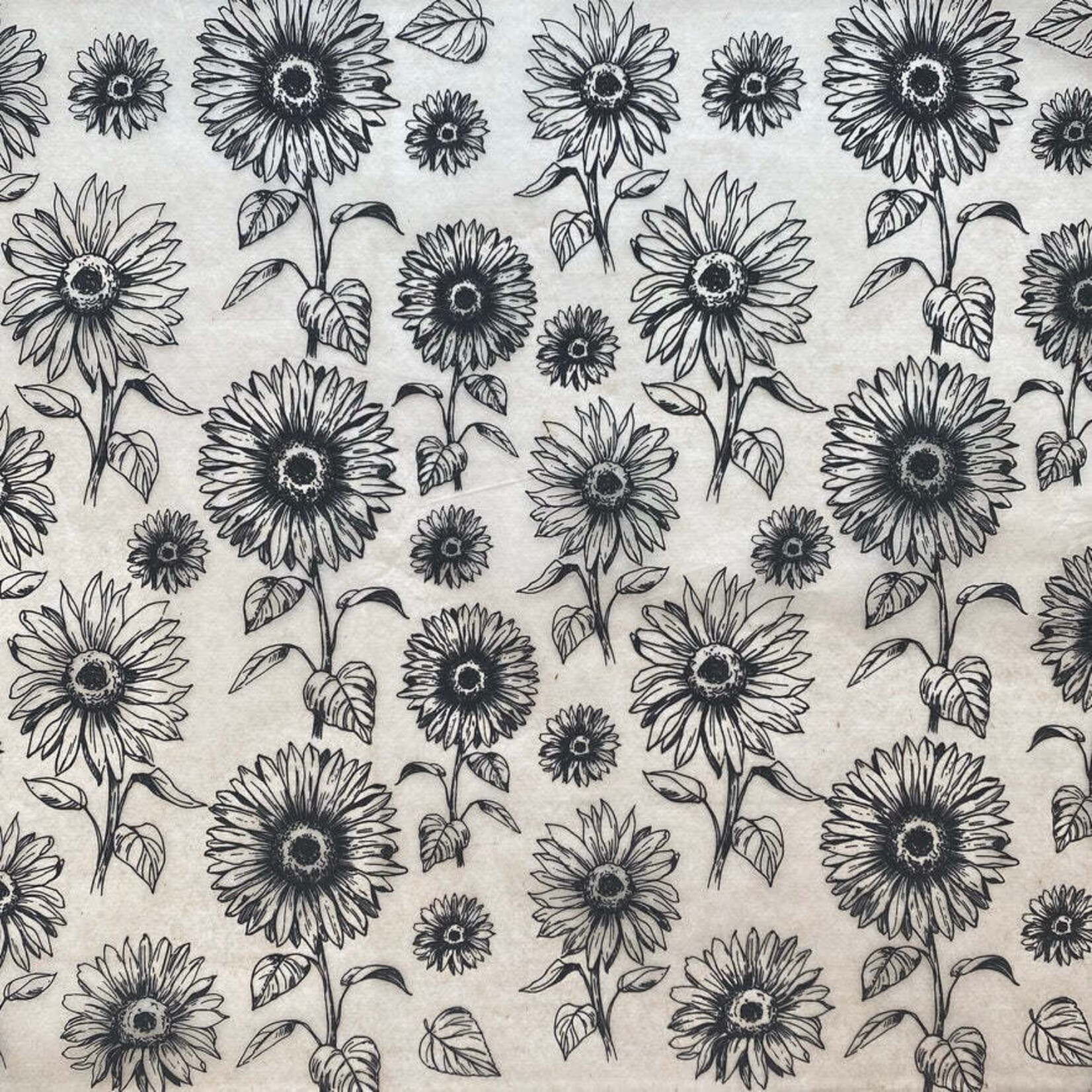 Elan Pottery Transfers Sunflowers Underglaze Transfer - Black