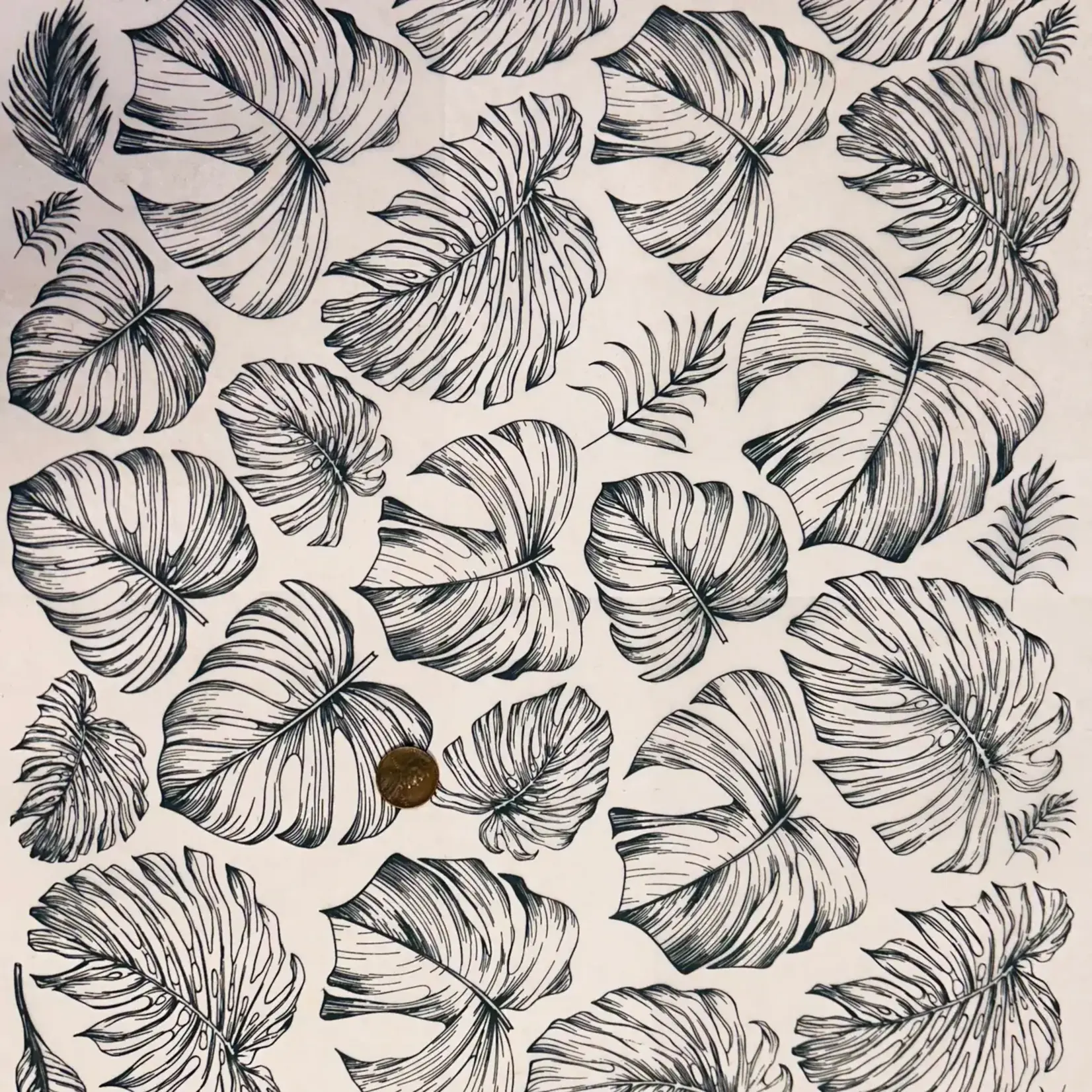 Rainforest Leaves - Underglaze Transfer Sheet - BLACK