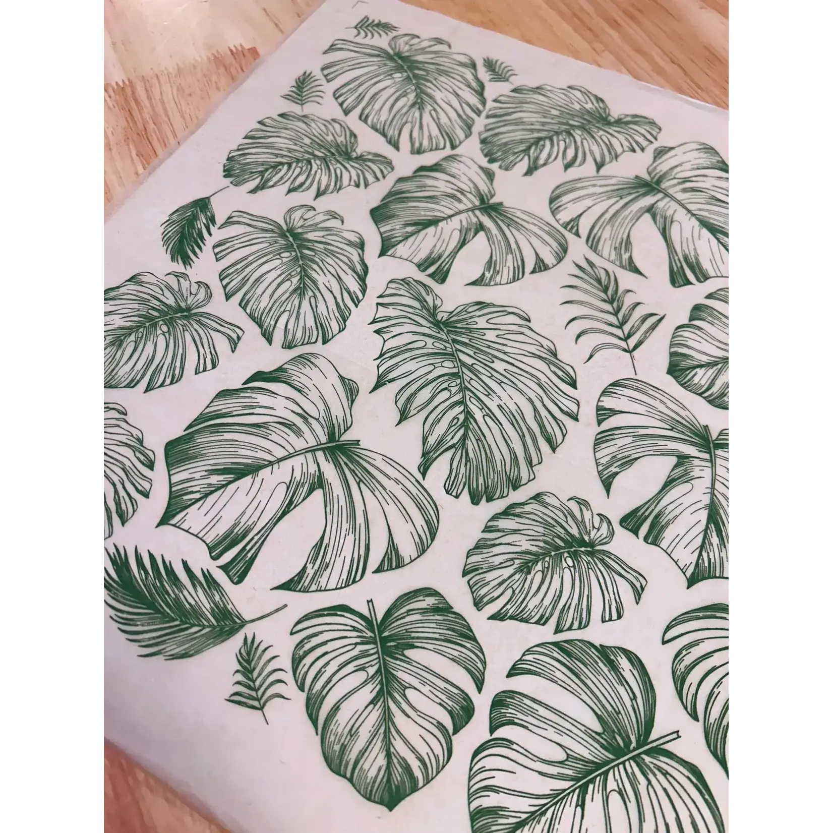 Rainforest Leaves - Underglaze Transfer Sheet - GREEN