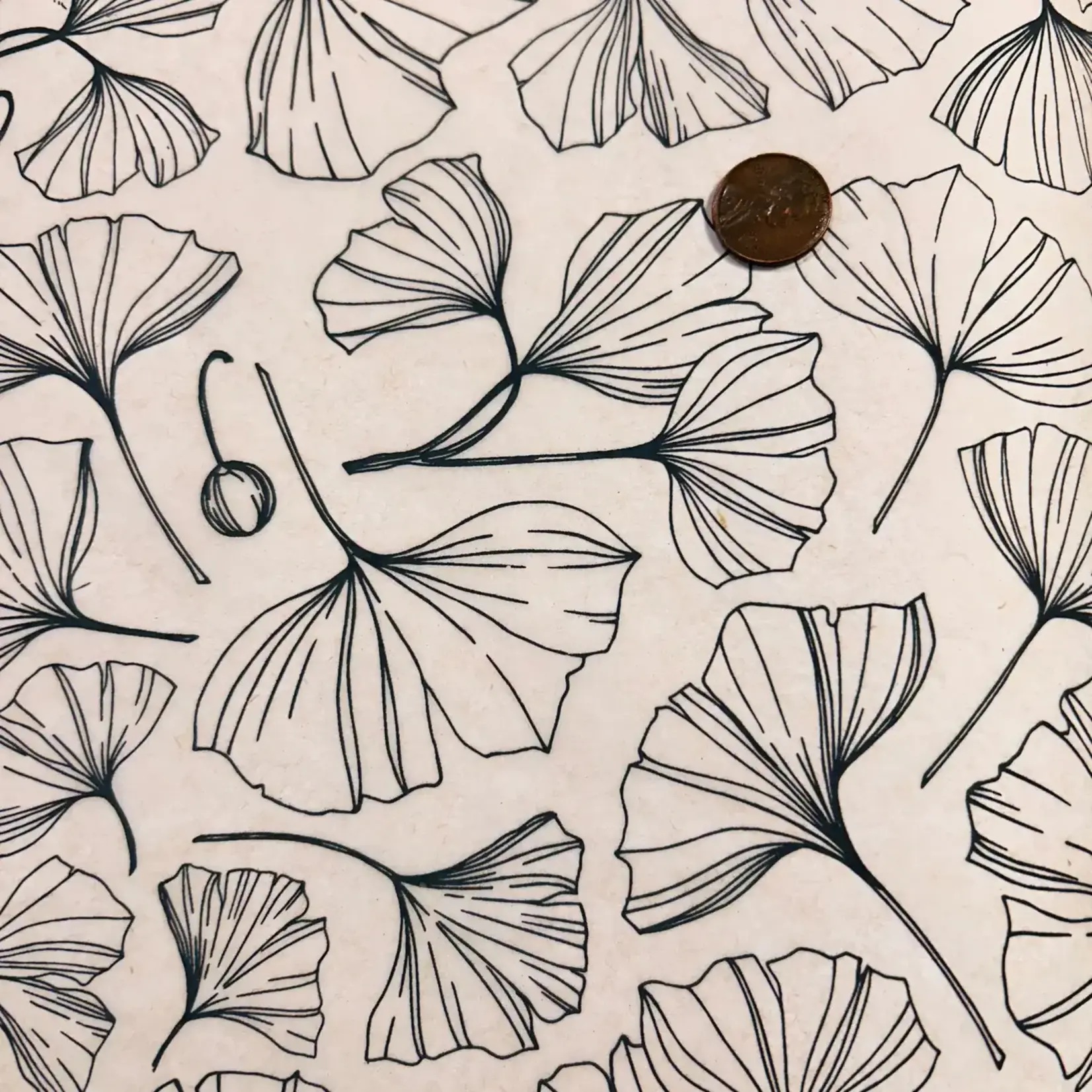 Elan Pottery Transfers Ginkgo Berries Underglaze Transfer - Black