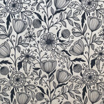 Elan Pottery Transfers Flower Doodle Underglaze Transfer - Black