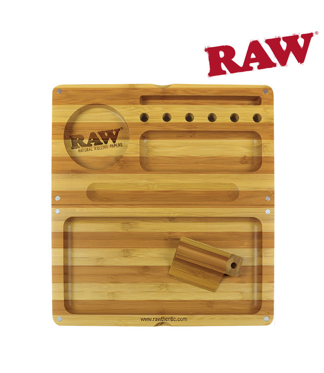 RAW RAW Back Flip Bamboo Rolling Tray Striped Limited Edition