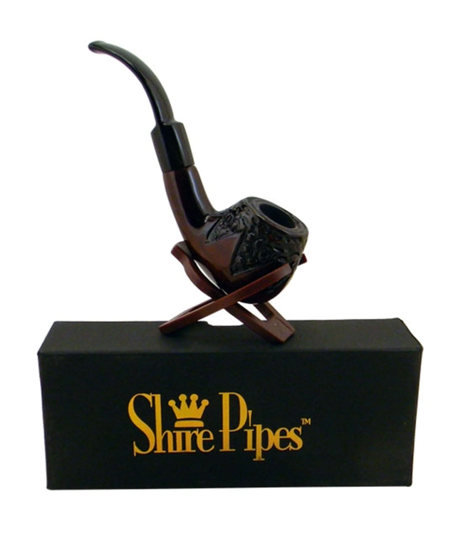 Shire Pipes 5.5" Engraved Bent Apple Rosewood Pipe