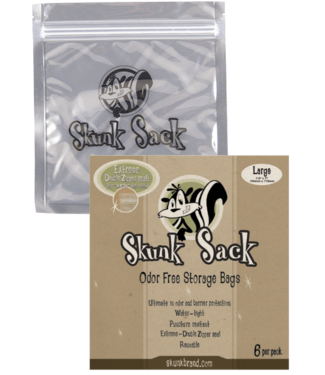 Skunk Skunk Sack, Clear, Large, 7.5" x 7", 6-pack
