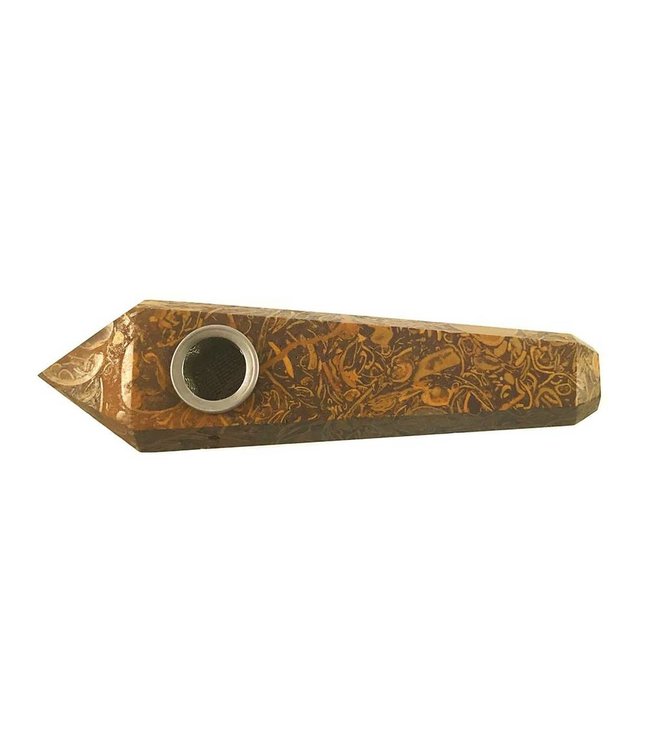 Willow - Gold Silk Jade Crystal Pipe