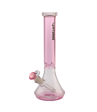 Hydros Hydros Glass 13" Beaker w/ Perc Stem & Honeycomb Bowl Pink