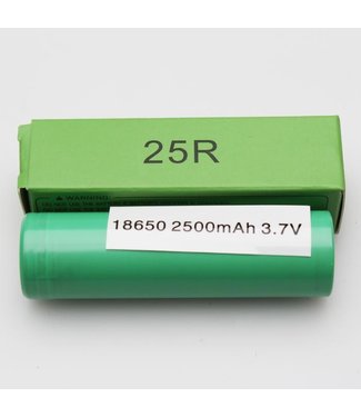 18650 Battery 2500mAh 20A 3.7v Green