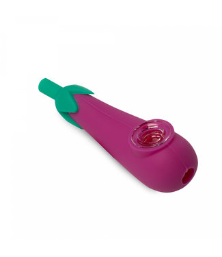 LIT Silicone LIT Silicone 4" Eggplant Hand Pipe w/ Glass Bowl