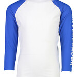 WHITE BLUE ARM LS RASH TOP