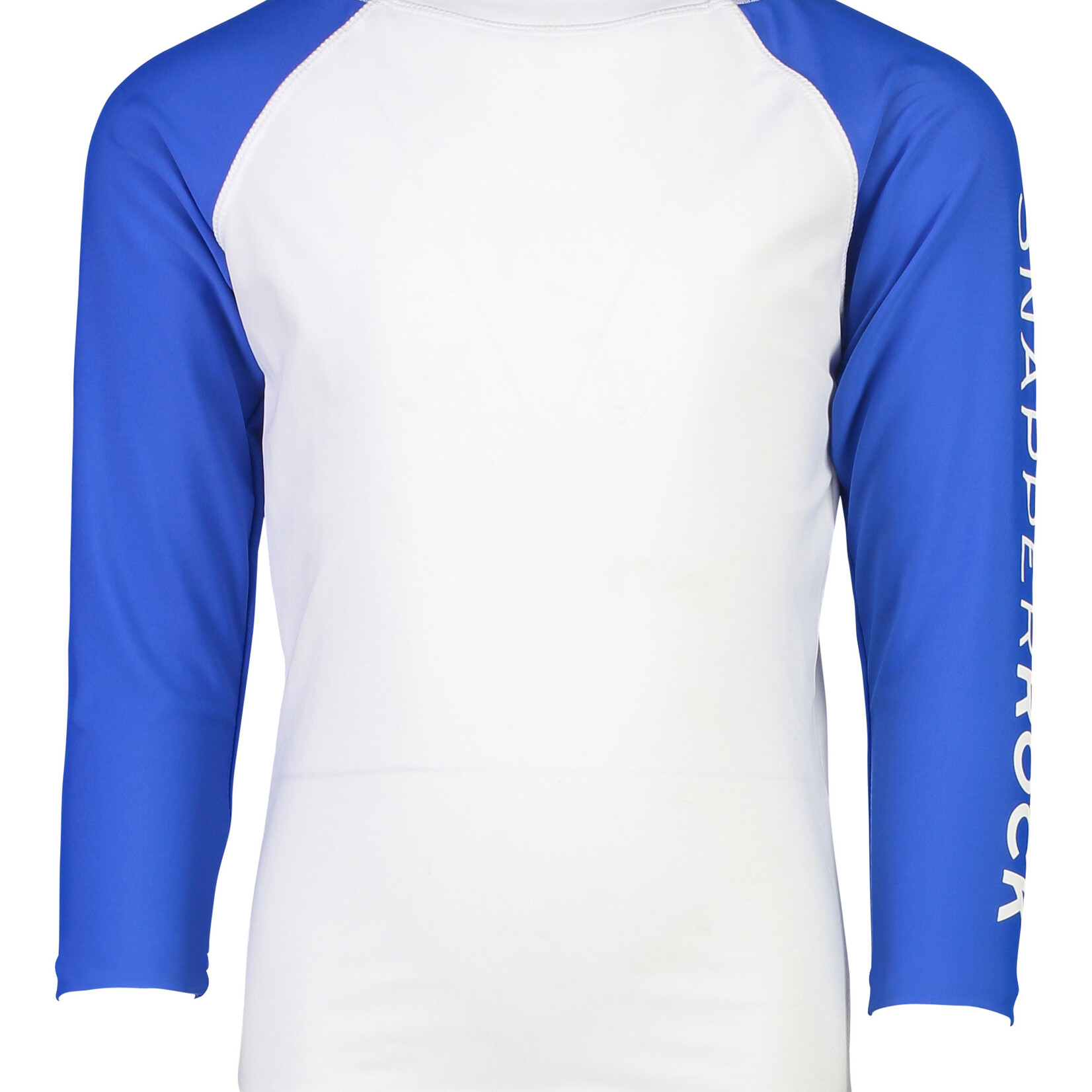 WHITE BLUE ARM LS RASH TOP