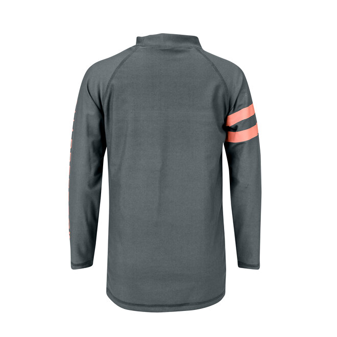 GRAY/ORANGE LS RASH GUARD