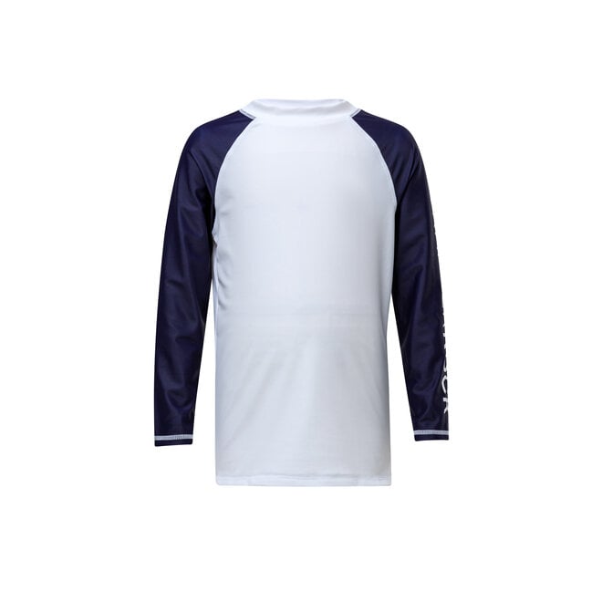 WHITE/NAVY LONG SLEEVE RASH TOP