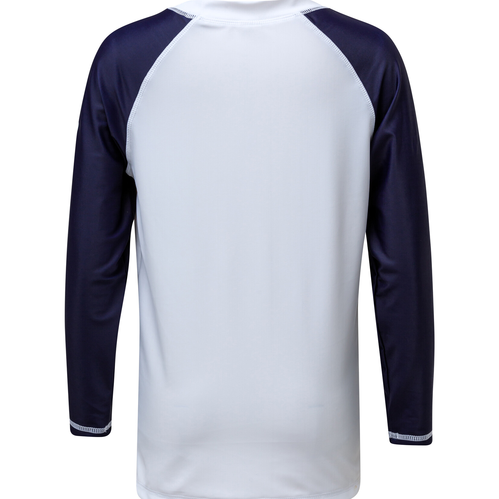 WHITE/NAVY LONG SLEEVE RASH TOP