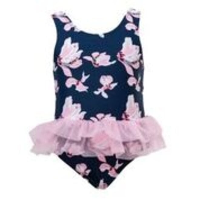 NAVY ORCHID SKIRTED SWIMSUIT