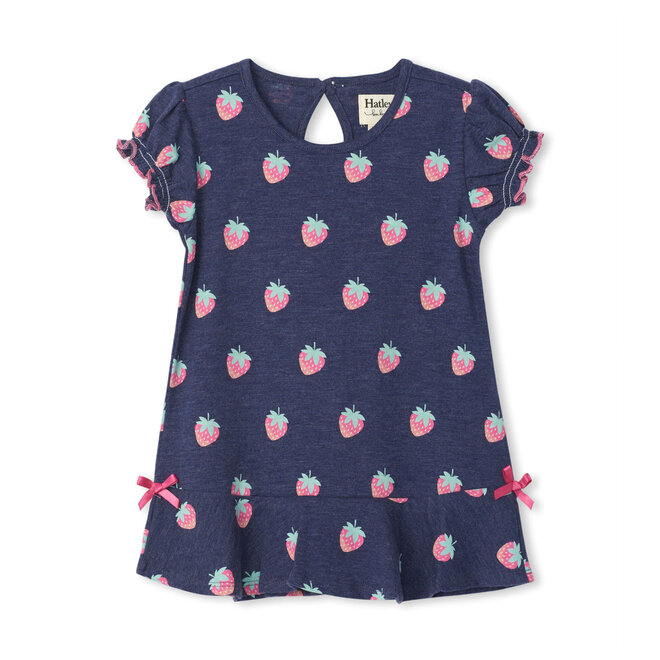 STRAWBERRIES BABY FLOUNCE HEM DRESS