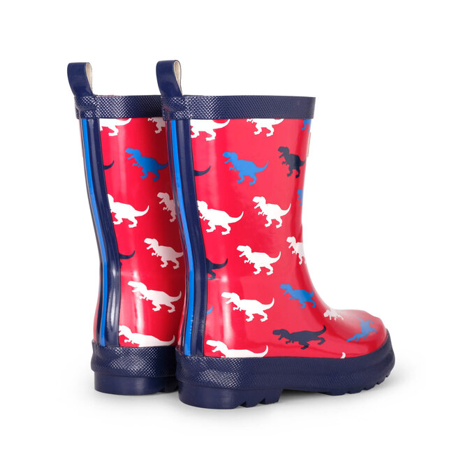 T-REX SILHOUETTES SHINY RAIN BOOTS