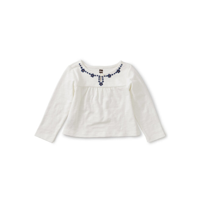 EMBROIDERED NECKLACE BABY TOP