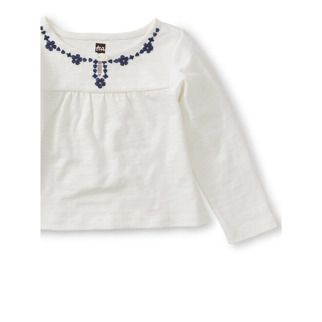 EMBROIDERED NECKLACE BABY TOP
