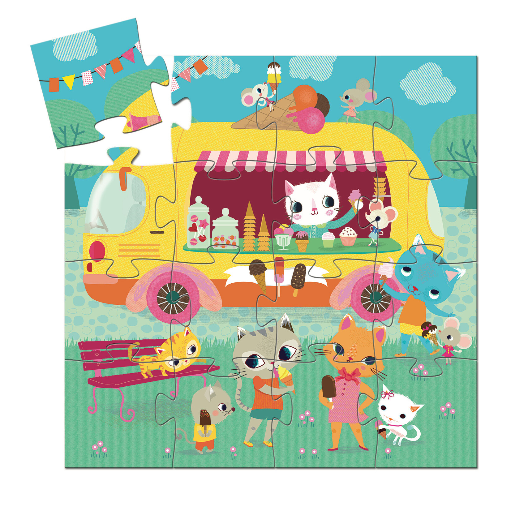 Silhouette Puzzles Ice Cream T