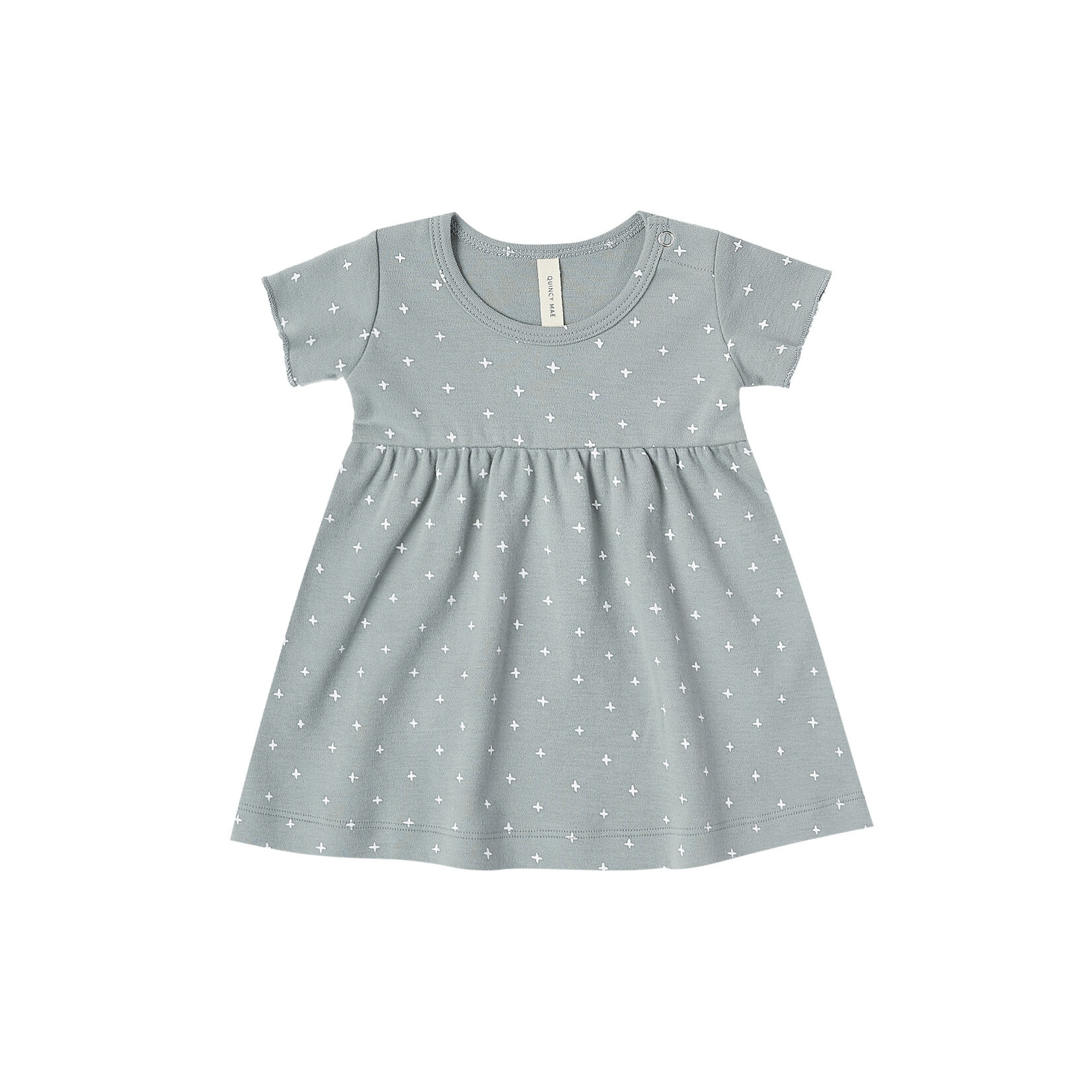 Short Sleeve Baby Dress - ocean