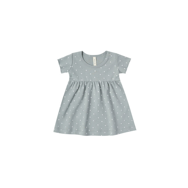 Short Sleeve Baby Dress - ocean