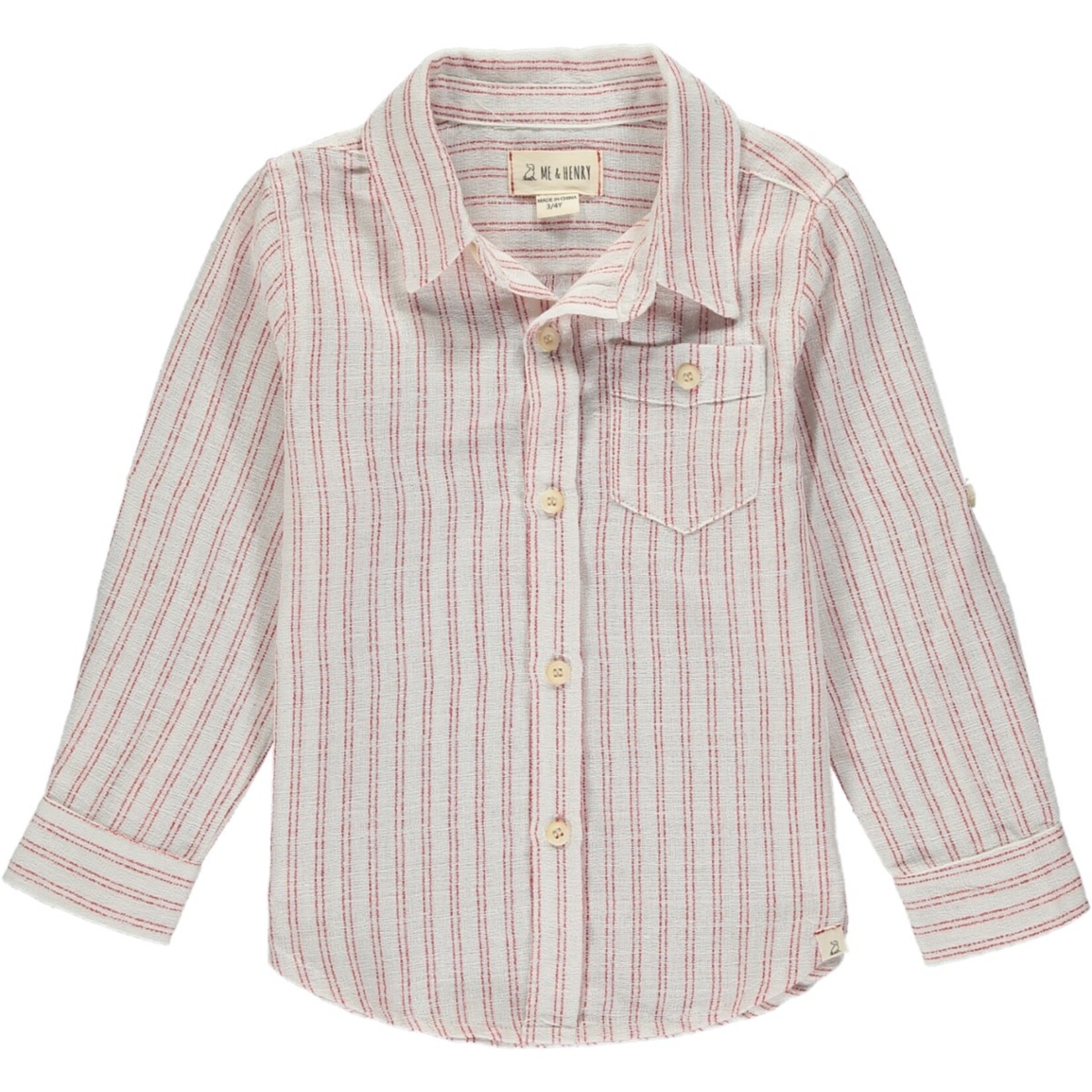 Red/white stripe l/s shirt