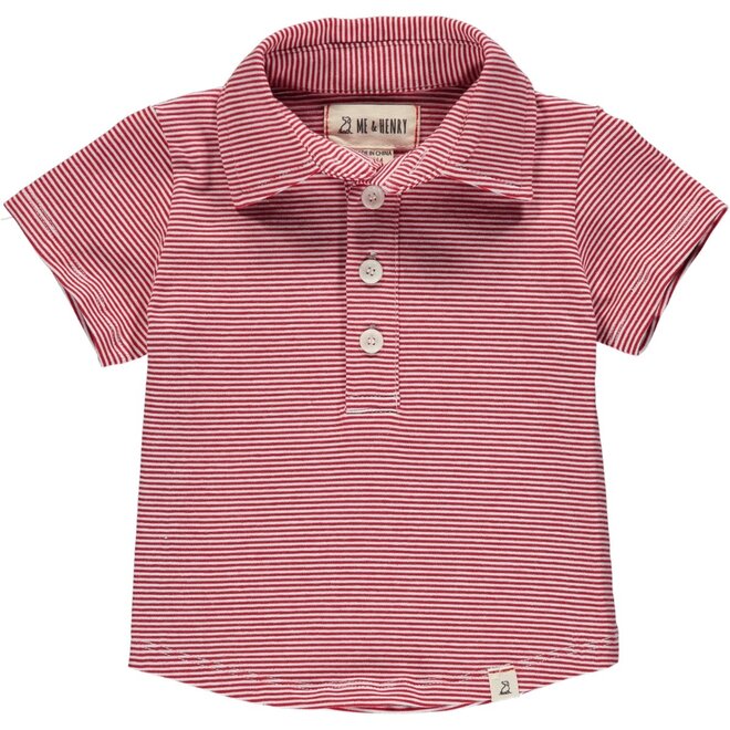 Red/white stripe polo