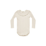 Rylee + Cru Ruffle Collar Onesie - Natural