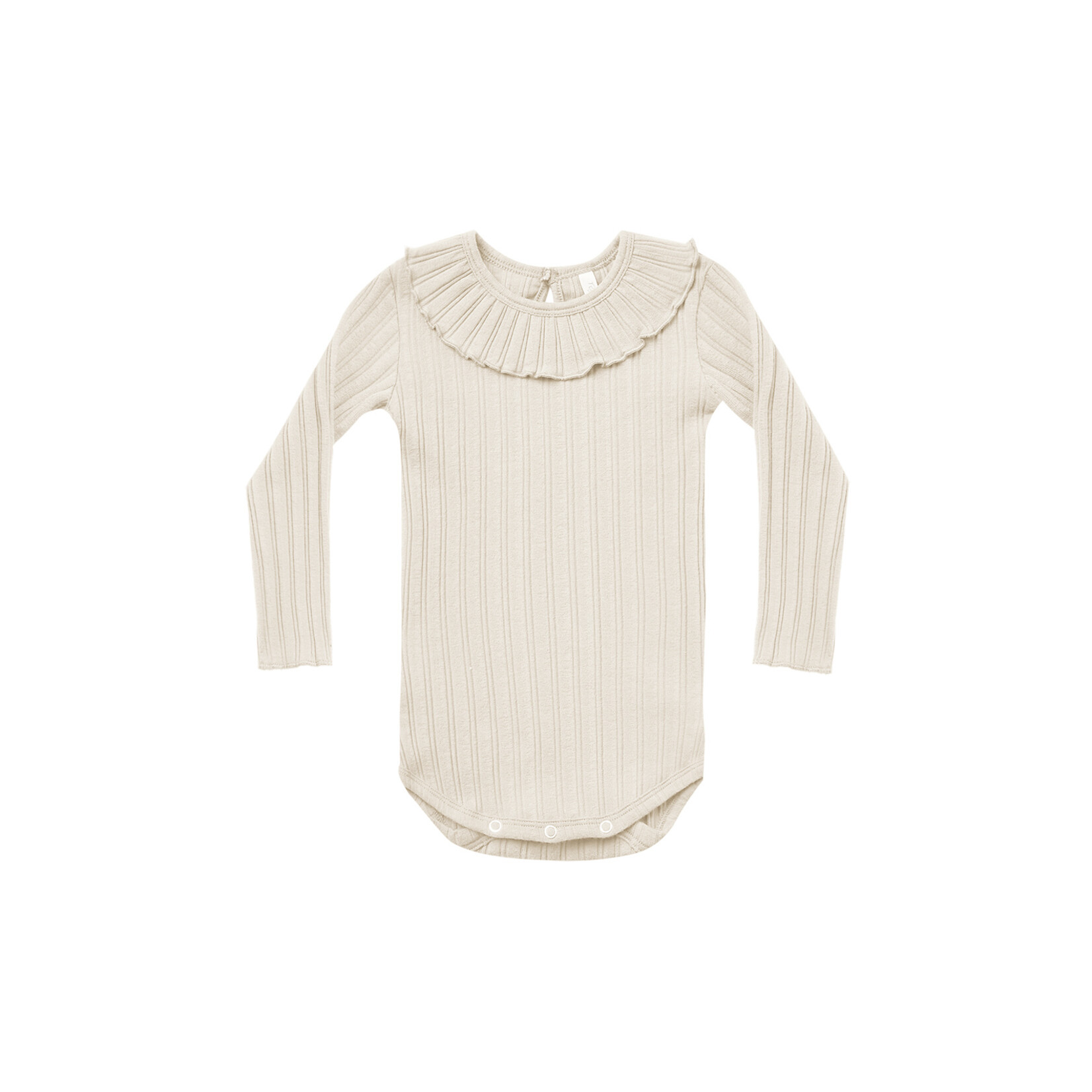 Rylee + Cru Ruffle Collar Onesie - Natural