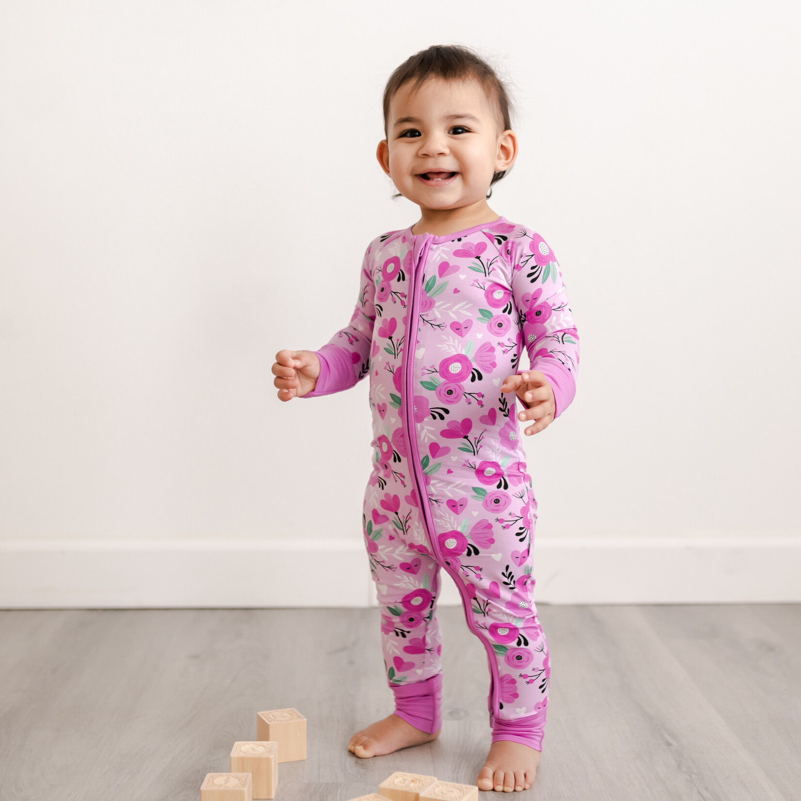 Little Sleepies Sweetheart Floral Romper