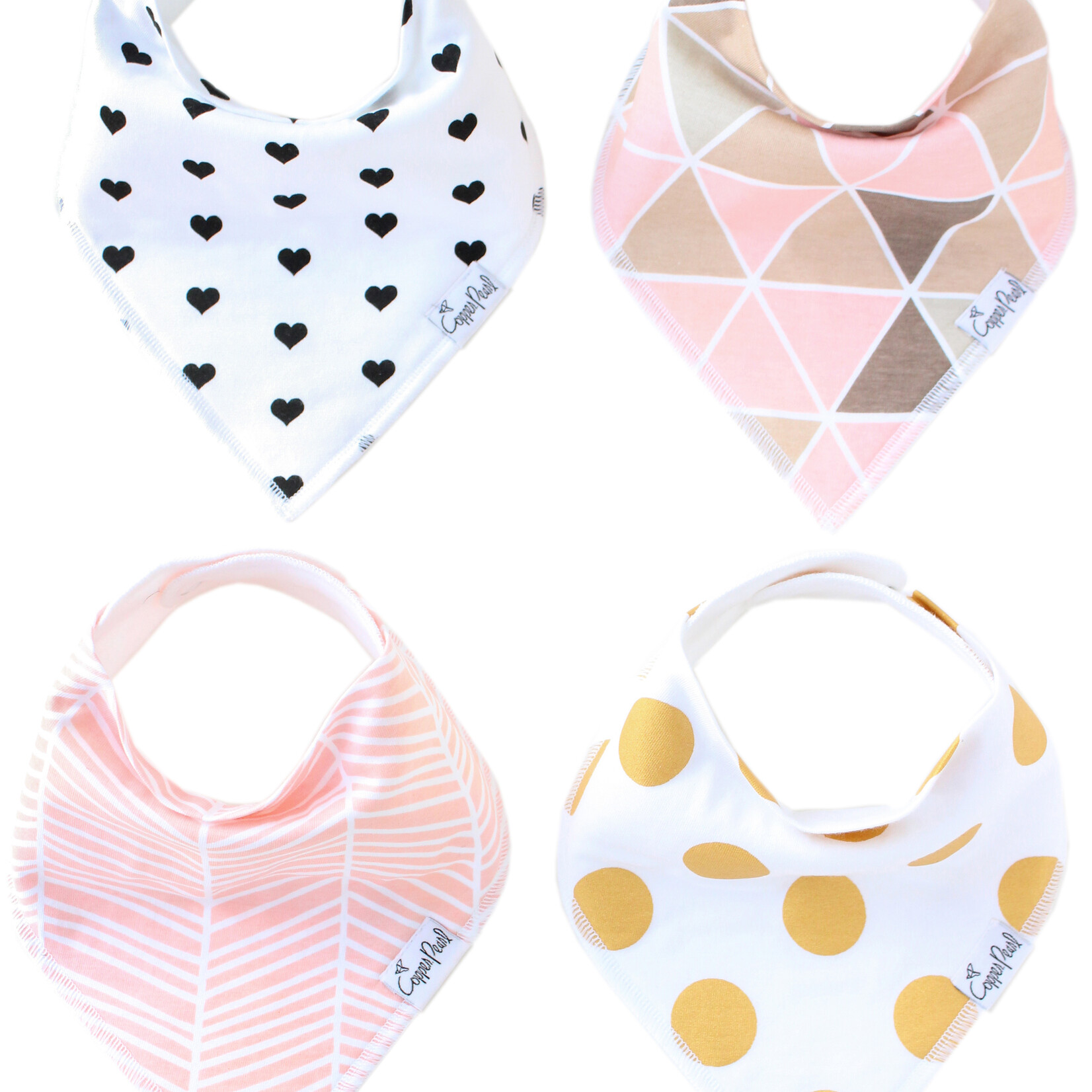 Blush Baby Bandana Bib Set (4-pack)