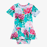 Posh Peanut Eloise - Short Sleeve Henley Twirl Skirt Bodysuit