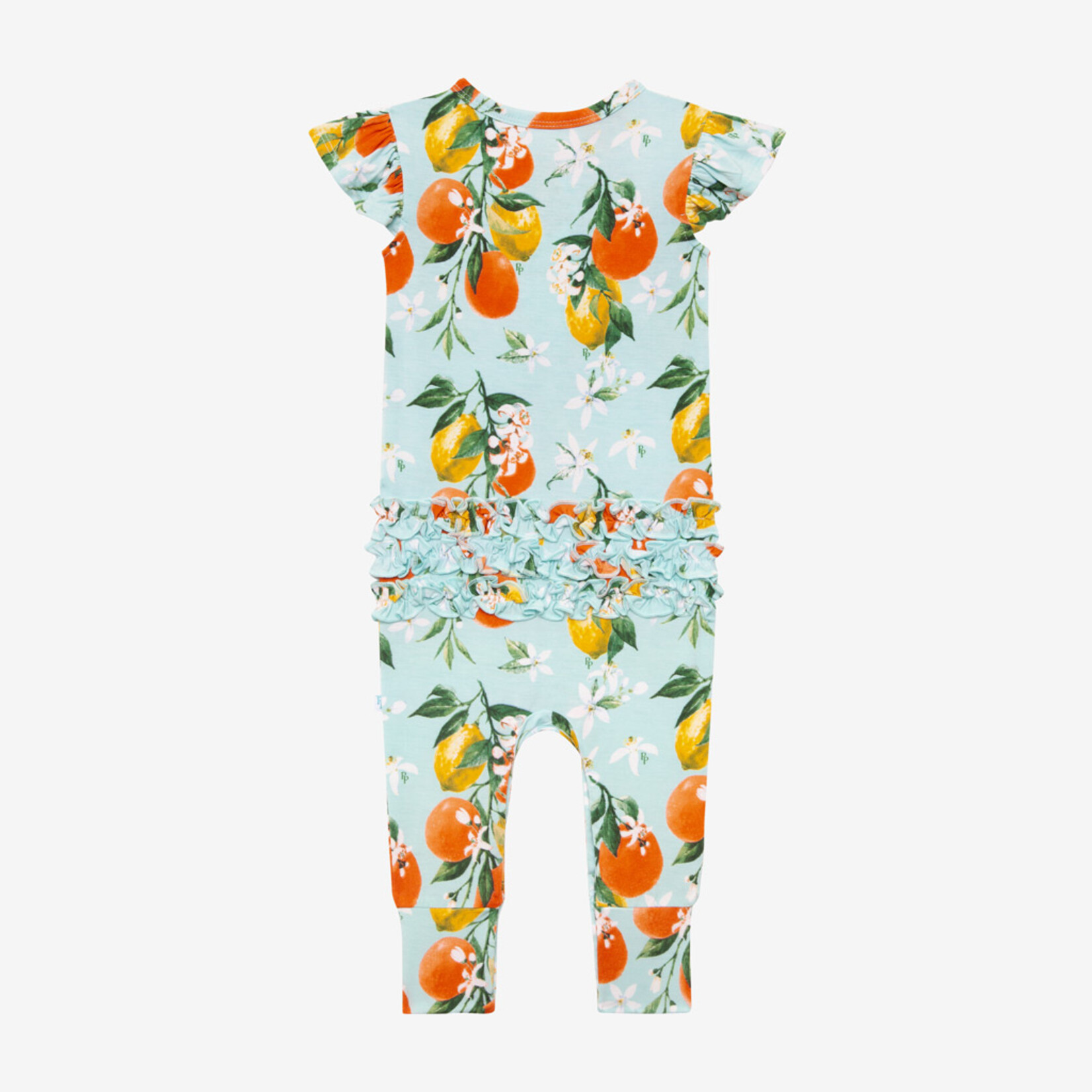 Posh Peanut Mirabella - Ruffled Capsleeve Henley Romper