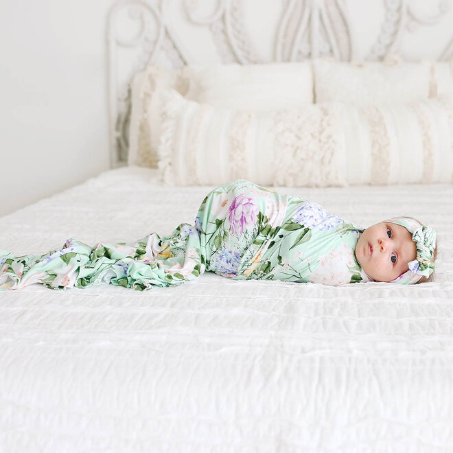 Erin - Infant Swaddle and Headwrap Set