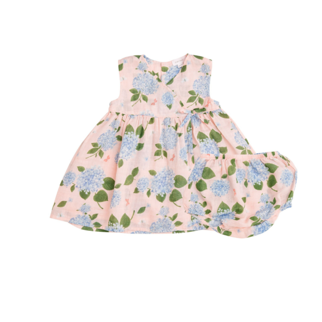 Hydrangea Kimono Dress & Diaper Cover - Pink