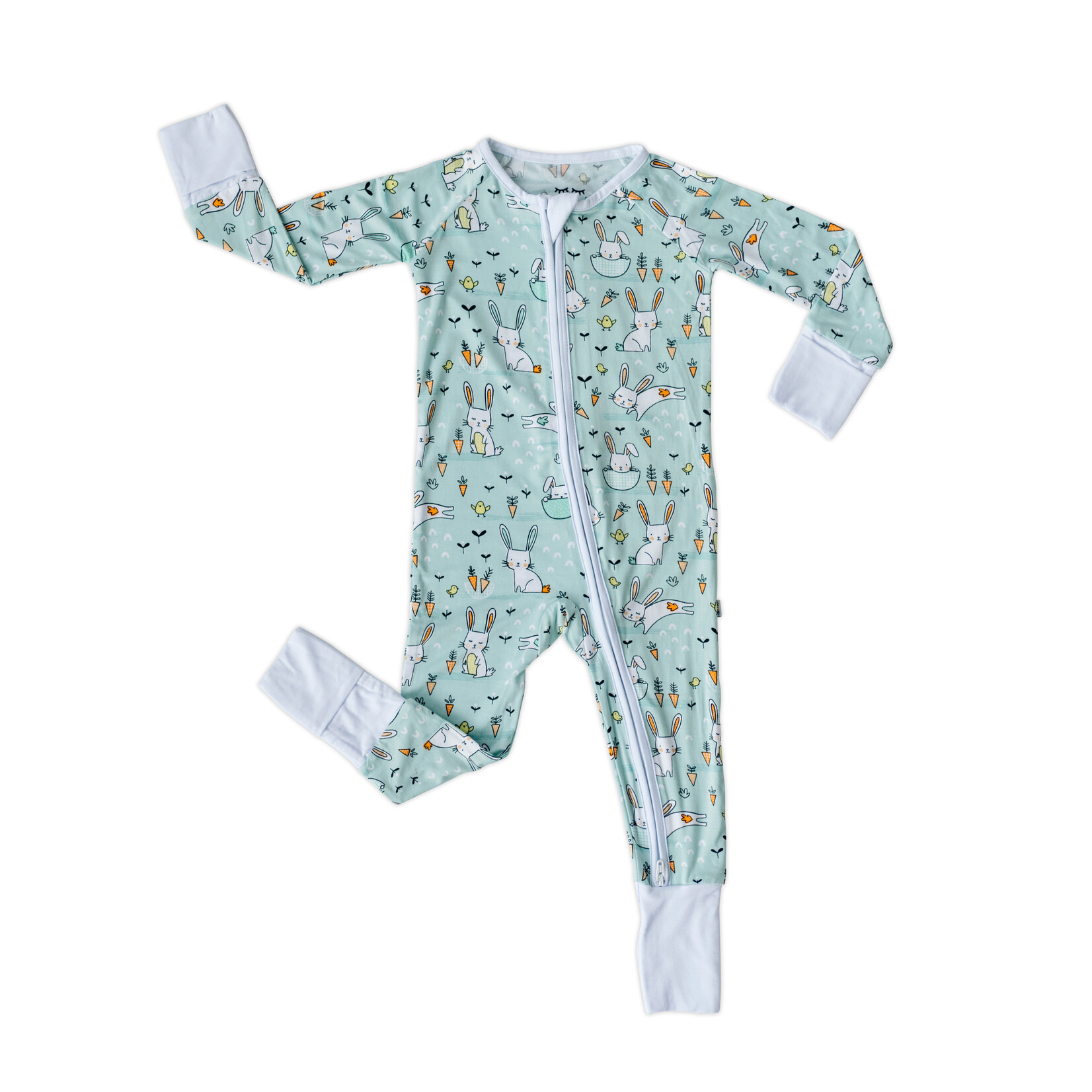 Little Sleepies Mint Bunnies Bamboo Viscose Zippy