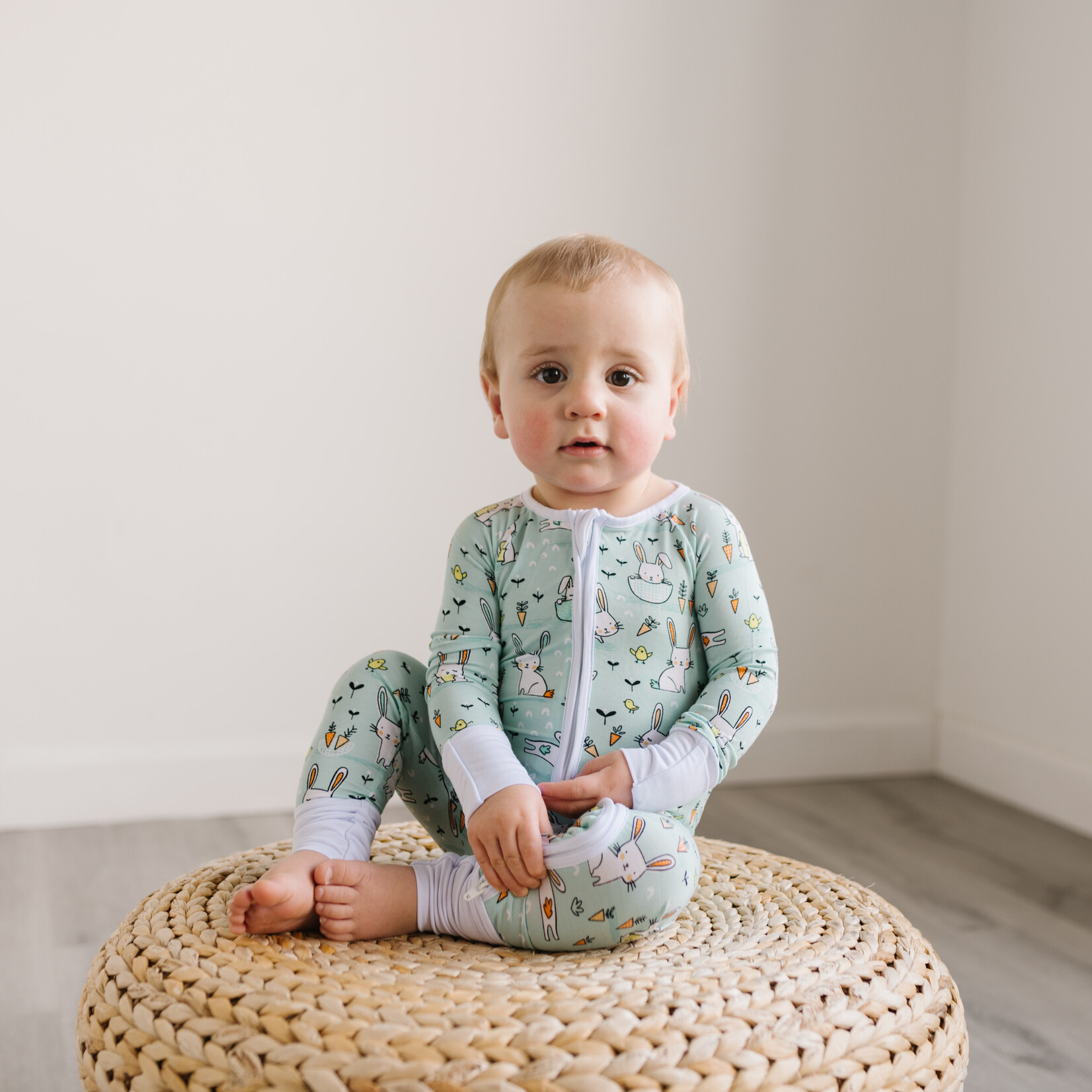 Little Sleepies Mint Bunnies Bamboo Viscose Zippy