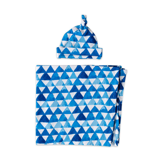 Horizon Triangles Swaddle & Hat Gift Set