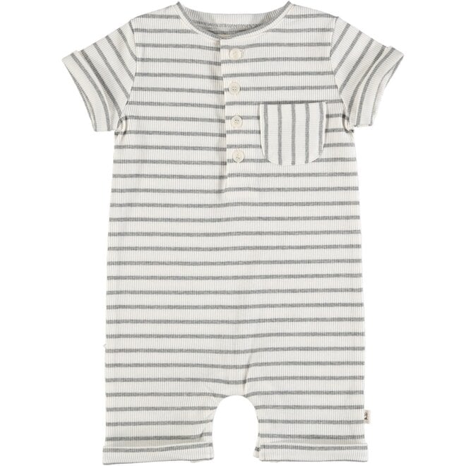 CAMBORNE henley romper - Grey/White