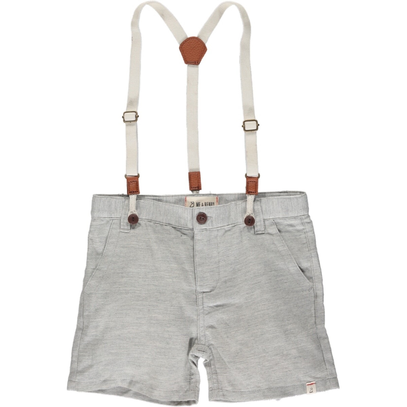 CAPTAIN shorts with suspenders - Pale Grey