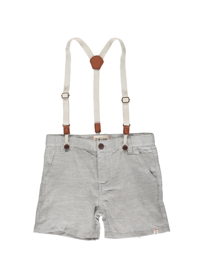 CAPTAIN shorts with suspenders - Pale Grey